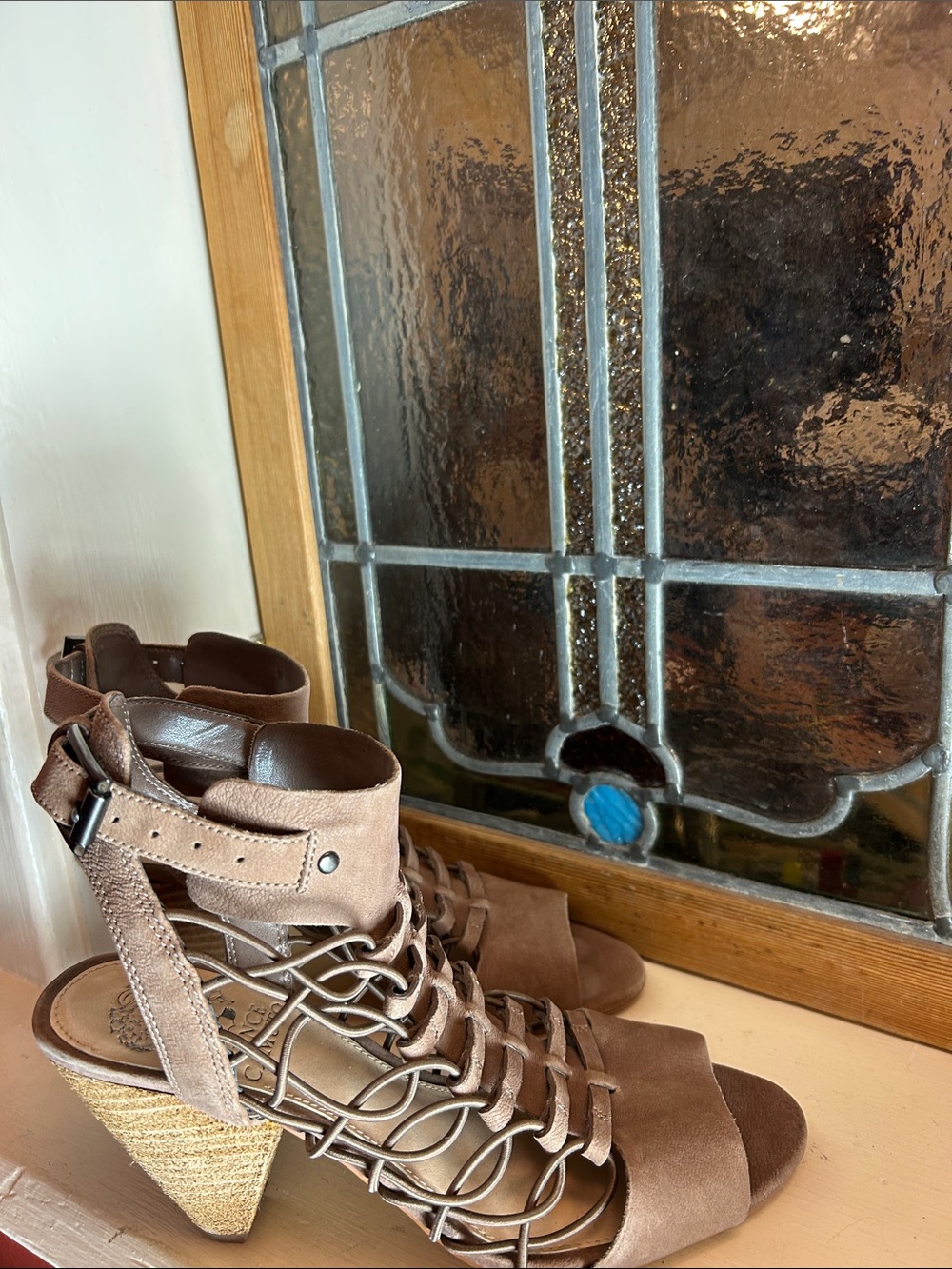 Vince Camuto Taupe Braided Strappy Sandal